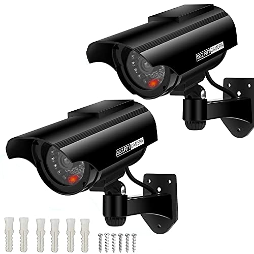 AlfaView Fake Dummy Imitation CCTV Security Camera, Fake Solar Powered Surveillance Camera with...