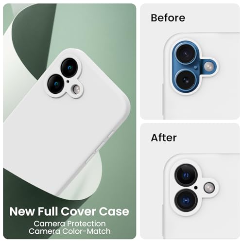 Image of FireNova Designed for iPhone 16 Plus Case, Silicone Upgraded [Camera Protection] Case, Soft Anti-Scratch Microfiber Lining Inside, 6.7 inch, White