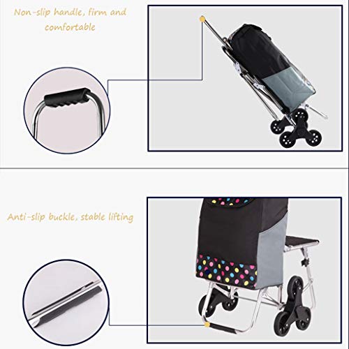 ZLASS Einkaufstrolleys Kletternde Treppe Einkaufswagen, der tragbaren Gepäckwagen mit Schemeln faltet Hauptwarenkorb… – Bild 7