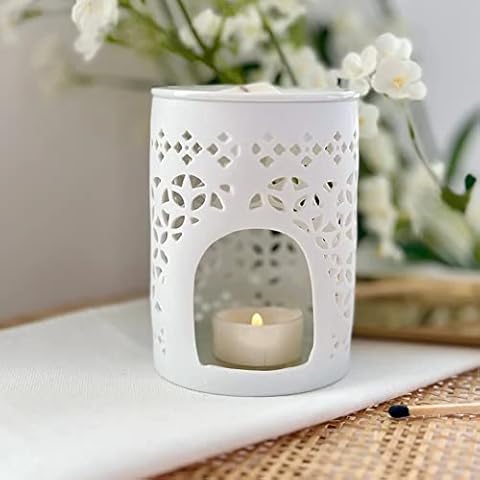 RAJX White Matte Cut Out Wax Melt Burner Cover