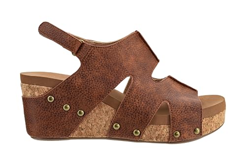 Corkys Footwear Cut It Out 2.5-Inch Heel Wedges with Memory Foam Insoles, Hook & Loop Closure, Unique Cut-Out Design – Stylish & Comfortable Fall Essential2