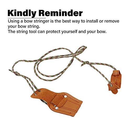Sopoger Archery Recurve Bow Stringer Tool Protective Bow String Tools For Longbow Traditional Bow Tool Bowstringer Tool For Outdoor Hunting Shooting (Brown) #TOP4