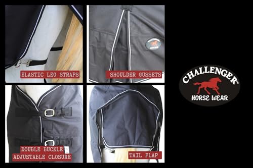 Image of Challenger 1200D Turnout Rain Horse Sheet Light Winter Blanket Gusset 363G