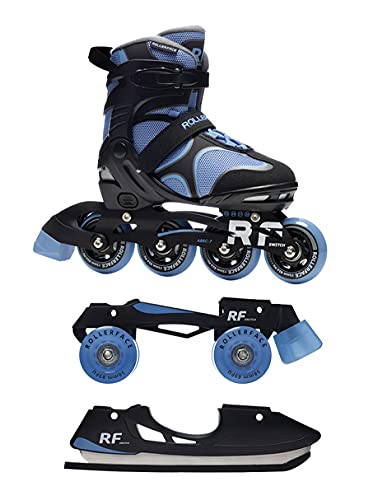 Rollerface Switch 3-In-1, Interchangeable In 3 Modalities: Inline Skate, Roller Skate, And Ice Skate. (Adjustable Up To 3 Sizes) #TOP9