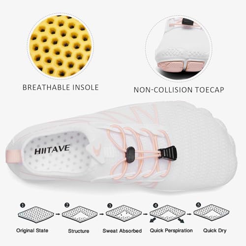 Image of hiitave Womens Water Shoes Quick Dry Barefoot for Swim Diving Surf Aqua Sports Pool Beach Walking Yoga