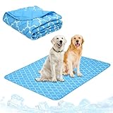 PUPTECK Dog Cooling Mat for Medium Large Dogs, Blanket for Kennels Crate Floor, Pets Cooling Pad, Dog Cat Summer Sleeping Outside, Sky Blue Large 28'x40'