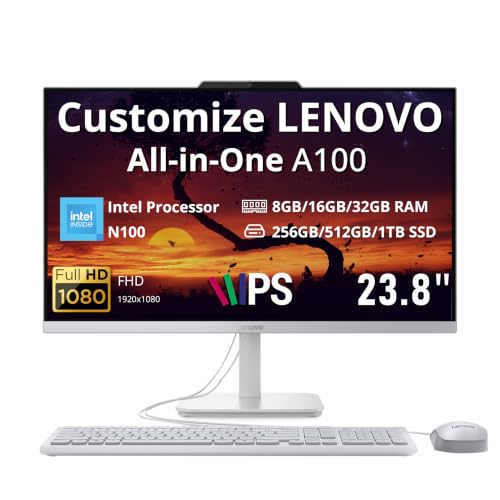 Image of Hotface Customized Desktop, Created Using Lenovo A100 23.8 inch FHD Anti-Glare All-in-One Desktop, Intel Processor N100, 8GB /16GB /32GB DDR5, 256GB /512GB /1TB, Keyboard & Mouse, WiFi 6, Win 11, Grey