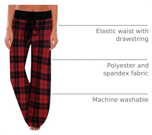 Image of NEWCOSPLAY Women's Comfy Pajama Pants Casual Drawstring Palazzo Lounge Wide Leg Pants