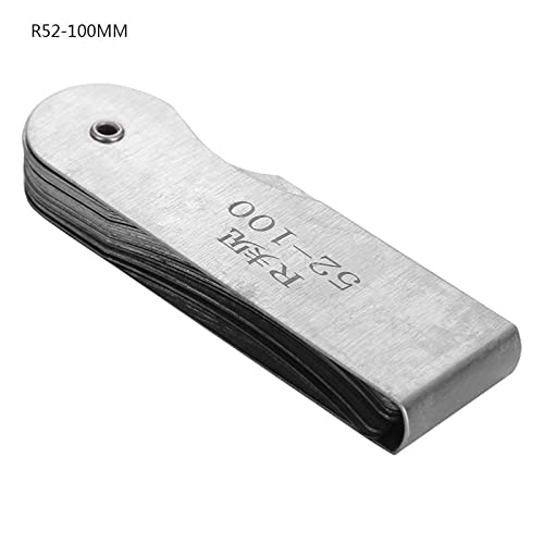 Radiuslehre, Edelstahl Radiusrundungslehre Externes internes konkaves konvexes Messwerkzeug zum Messen des Radius(R52-100MM)