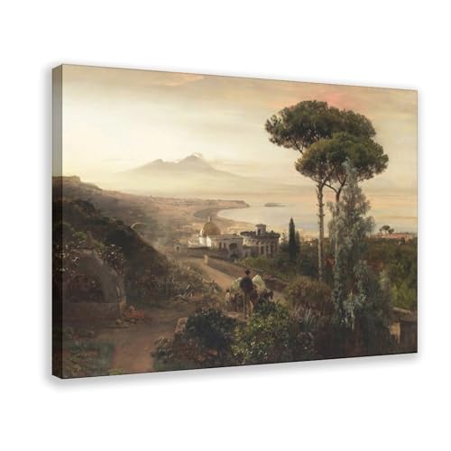 Décoration murale salon affiche toile Naples et Vésuve pour habiller un mur vide