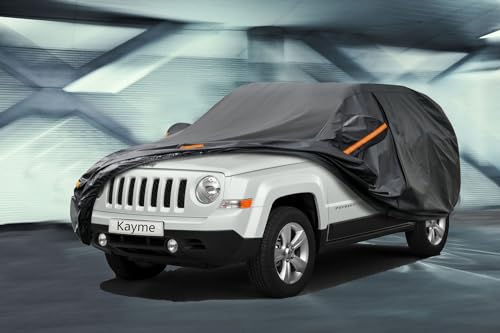 Image of Kayme 7 Layers SUV Car Cover Custom Fit for Jeep Patriot (2007-2017) Waterproof All Weather for Automobiles, Outdoor Full Cover Rain Sun UV Protection.