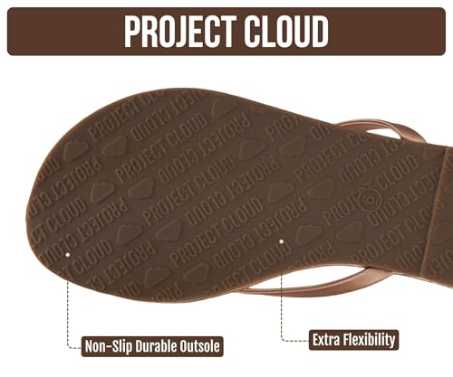 Image of Project Cloud Flip Flops for Women Footwear- Lightweight and Memory Foam Insole Sandals for Women 2026 - Durable Non-Slip Beach Essentials Flats for Women Sandals (Foundations)