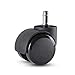Rolland Office Chair Caster Wheel for Hardwood Floor - Stem Diameter: 11mm, Stem Length: 22mm - 5 Unit/Pack (BLACK)