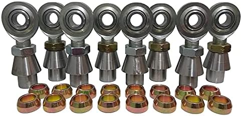 QSC 5/8 X 3/4-16 Economy 4-Link Rod End Kit with 5/8 Steel Cone Spacers & Bungs .250 Wall, Rod End, Heim Joint