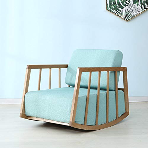 XUE Rocking Chair, All Solid Wood Comfortable Sofa Chair Old Man Balcony Relax Lounge Chair Retro Recliner W/Wood Frame Patio Lawn & Garden Indoor Or Outdoor