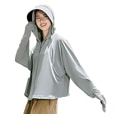 [ＰＡＦＨＬ] uvカットパーカー レディース 接触冷感 ラッシュガード 指先まで 日焼け防止 通気性 速乾 薄手 UPF50+ 長袖 フード付き (wn66 グレー,XL)
