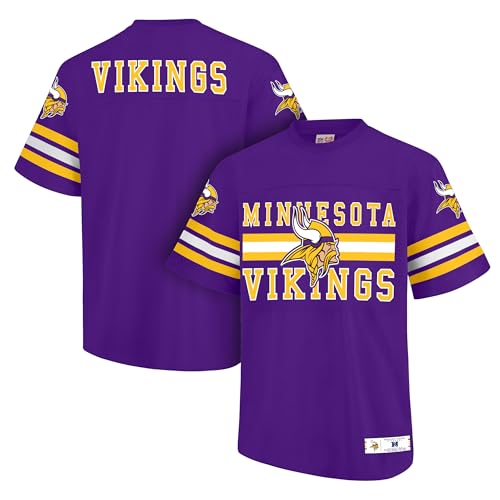 Ultra Game Adults NFL Official Soft Mesh Vintage Beast Mode T-Shirt Minnesota Vikings Team Color Large