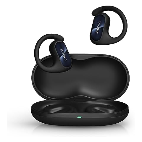 1MORE Fit SE S30 Open Ear Earbuds, Sports Earbuds Split Design with Ear Hooks, Bluetooth 5.3 Headphones with 4 Microphones for Clear Calls, IPX5, 30-Hour Playtime, Wireless Earbuds, Black Cover
