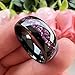 TUTISS 8mm Black Tungsten Rings for Men Women Purple Amethyst Inlay Promise Engagement Wedding Band Polished Shiny Comfort Fit Size 9.5