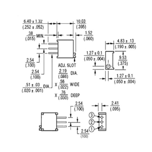 Kit résistance variable 3296W lot multi-valeurs de potentiomètres de précision pour circuit