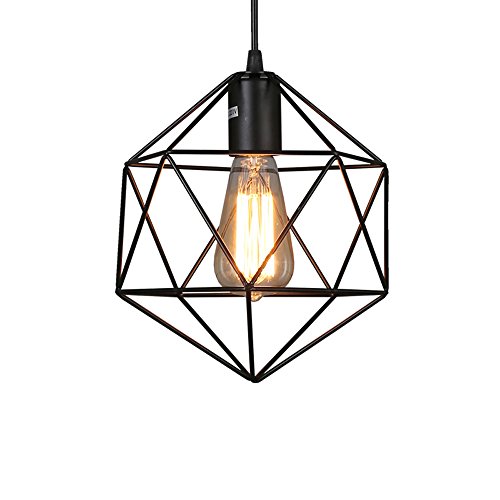 Plafonnier cage d'oiseau vintage noir E27 luminaire suspendu couloir cuisine restaurant