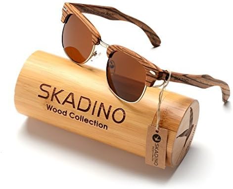 SKADINO Wood Sunglasses for Women&Men Handmade with Polarized Lens