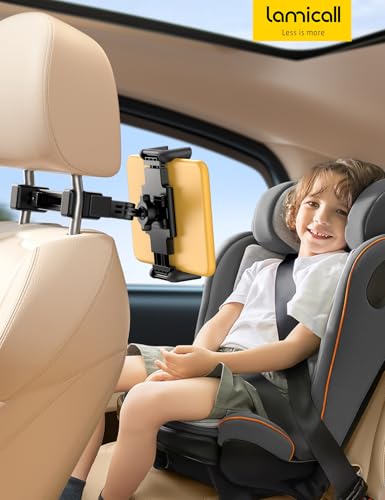 Image of Lamicall Car Headrest Tablet Holder, Lockable, Thick Case Friendly