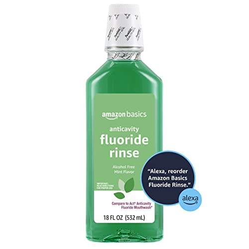Amazon Basics Anticavity Fluoride Rinse, Alcohol-Free, Mint, 18 ounce (Pack of 4) image 4