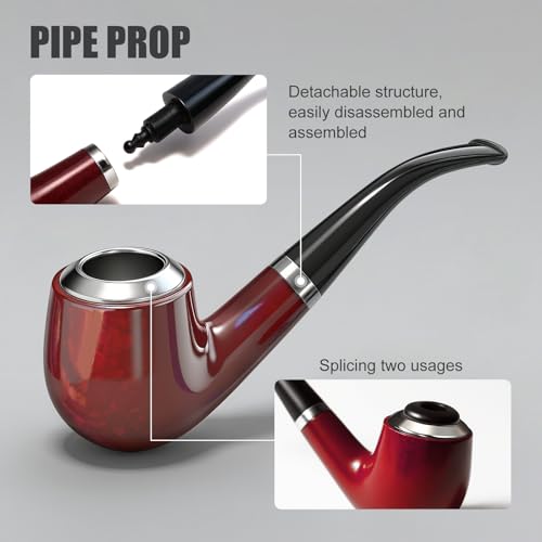 Costume Prop Non-Tobacco Fake Pipe for Sherlock Holmes, Popeye Cosplay, Halloween, Masquerade, Stage Performance - Thumbnail 3