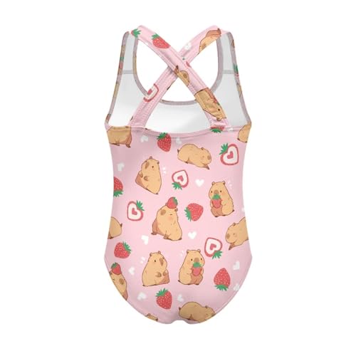 Girls' Bathing Suit Beach Sport Halter One Piece Swimsuit with Cross Shoulder Strap 5-14 Years2