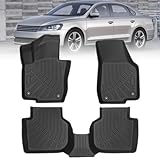GXARTS TPE 3D Floor Mats Liner Compatible with Volkswagen Passat 2012-2022 All Weather Automotive Liners Set Anti-Slip Waterproof Floor Liners Accessories