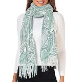 Fustylead Bufanda de invierno de imitación de hojas de palma, unisex, para otoño e invierno, para clima frío para mujeres y hombres, blanco, Talla única