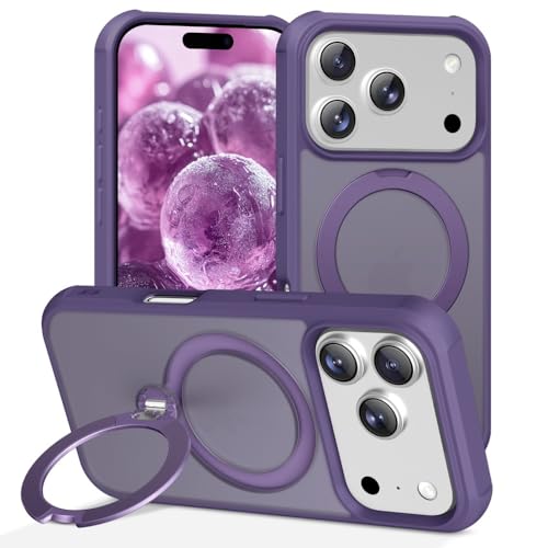 Coque iPhone 15 Pro Max violette de qualité supérieure à bague
