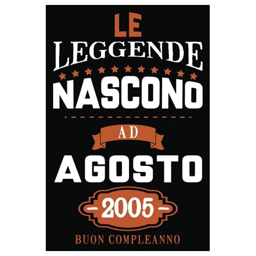 Le Leggende Nascono Ad Agosto 2005: Idea regalo originale e divertente di 18 anni per per ragazze e ragazzi. Taccuino a righe