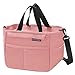 Suruid Bolsa Termica Porta Alimentos, Bolsa del Almuerzo para Mujer y Hombres Bolsa Nevera Aislada Pequeña Comida de Picnic para Niños con Correa para el Hombro para Trabajo,Playa,Acampar Rosado