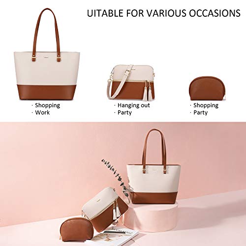 Image of LOVEVOOK Handbags for Women Shoulder Bags Tote Satchel Hobo 3pcs Purse Set