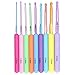 9pcs Crochet Hooks Colored Plastic Ergonomic Handle Aluminum Recognizable Size DIY Knitting Needles Set,Crochet Hooks Set, Crochet Hooks Set Crochet Hooks Crochet Crochet Set Crochet Needles kni