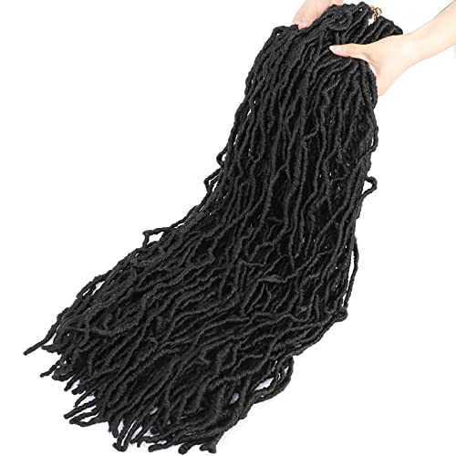 Faux Locs Crochet Hair Soft Locs 30 Inch 7 Packs Long Black Crochet Locs For Natural Butterfly Locs Crochet Hair For Women Goddess Locs Synthetic Pre looped Crochet Braids (30 Inch (Pack of 7), 1B#)