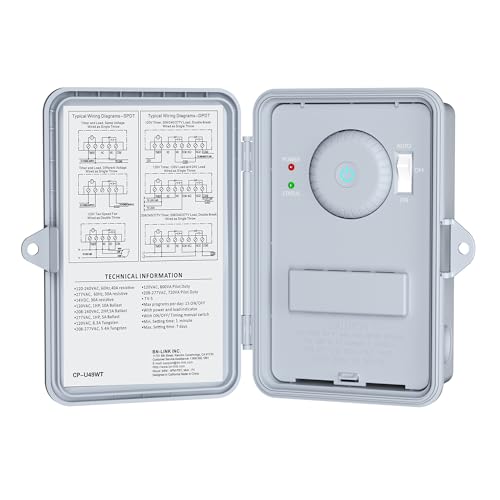 BN-LINK Pool Pump Timer, Outdoor Indoor Smart Wi-Fi Timer Box, 2HP 40A Max, 120, 240, 277 VAC, for...