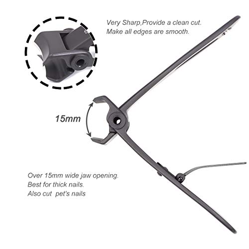 SZQHT Ultra Wide Jaw Opening Toenail Clippers Nail Clippers for Thick Nails Cutter for Ingrown Manicure Set,Pedicure Kit,Men & Women (Gray)