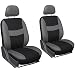 Oxgord Flat Cloth Bucket Seat Cover Set for Car/Truck/Van/SUV, Gray & Black