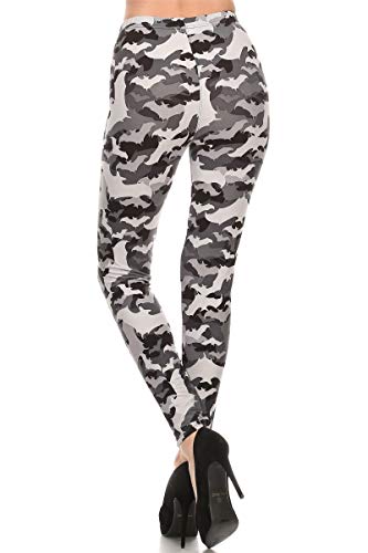 Leggings Depot High Waisted Camouflage & Multiple Print Leggings For Women-Full Length-R504, Bats, One Size #TOP2