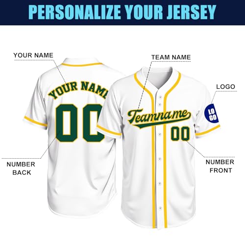 Image of Custom Baseball Jersey Personalized Stitched or Printed Name Number Baseball Shirt Sports Uniform Gifts for Men Women Youth