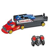 seguro de transporte rctr c Bisarca extraíble – Este mando a distancia tiene un semiremolque gracias al cual el niño puede jugar guiando el camión y al mismo tiempo utilizarlo para transportar o guardar un precioso coche Hot Wheels, incluido en la caja