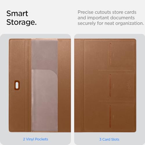 Image of Spigen Hyper-Slim Car Registration and Insurance Card Holder for All Cars | ID License Car Essential Documents Holder [Tesla Model Y Juniper L (2026) & 3 /Y /S /X /Cybertruck] - Dune Beige