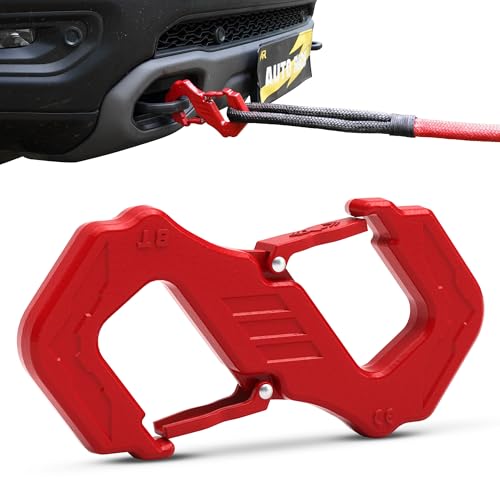 Image of 3 /8 inch S Tow Hook, G80 Steel Quick Winch Shackle 33,000Lbs Break Strength, Heavy Duty Off-Road Recovery Connect Hook for SUV, Truck, Trailer & Towing Applications, Red