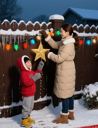 Image of C9 LED Multicolor Christmas Lights Outdoor, 25Ft C9 Vintage Christmas Lights Waterproof with 26 LED Colorful Bulbs, Outdoor Christmas Decorations String Lights for Patio Garden Roofline Holiday Party