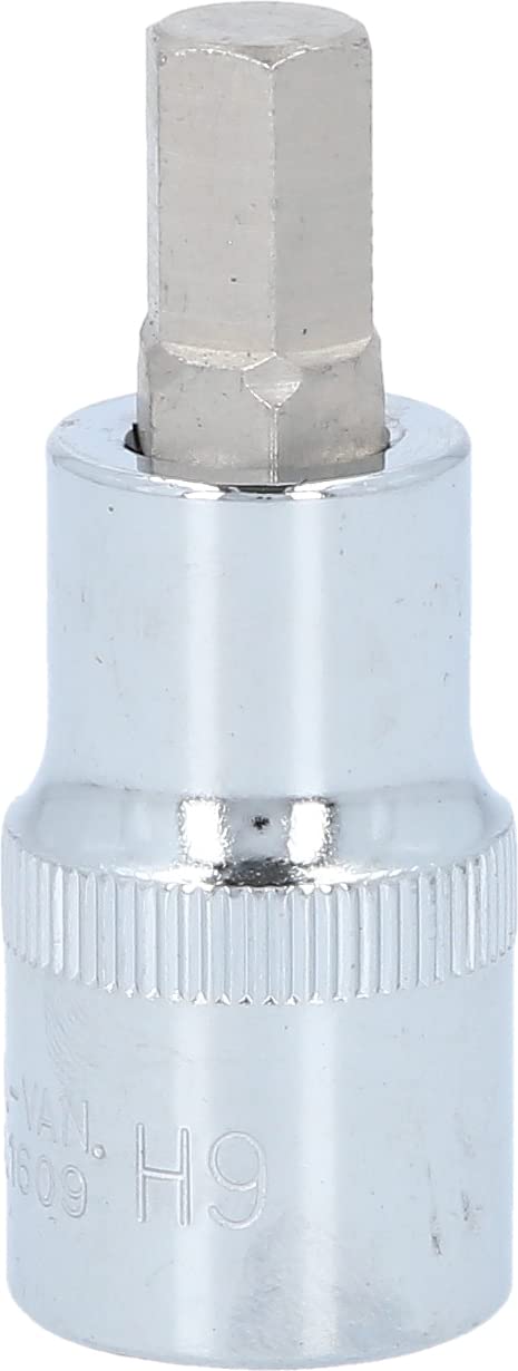 KS Tools 918.1609 1/2" Bussola p.viti a esagono incassato CHROME corta,9mm