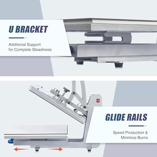 Heat Press Machine con Base Deslizante y Apertura Automática