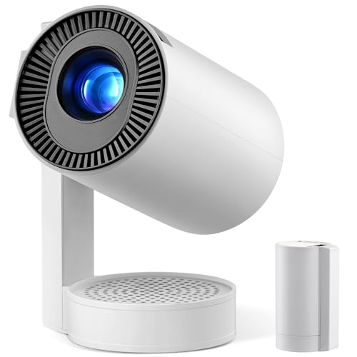 [Aplicaciones integradas y Android 13.0] Mini proyector 1080P 4K, proyector portátil WiFi6 y BT5.0, Keystone automático, proyector de películas giratorio de 360° compatible con iOS/Android/TV Stick